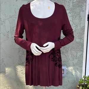 Soft Surroundings Red Fitted Long Sleeve Tunic